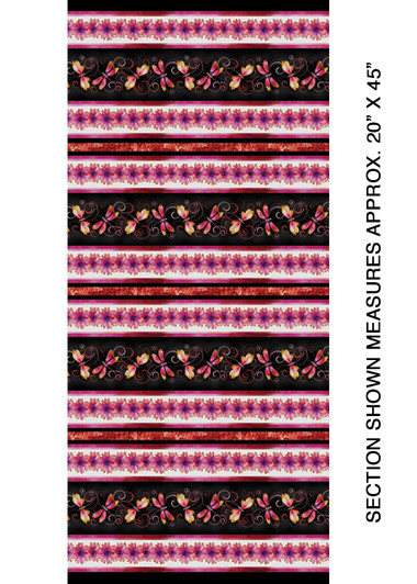 Kanvas Studio - Blooming Beauty - Majestic Stripe, Coral/Pink