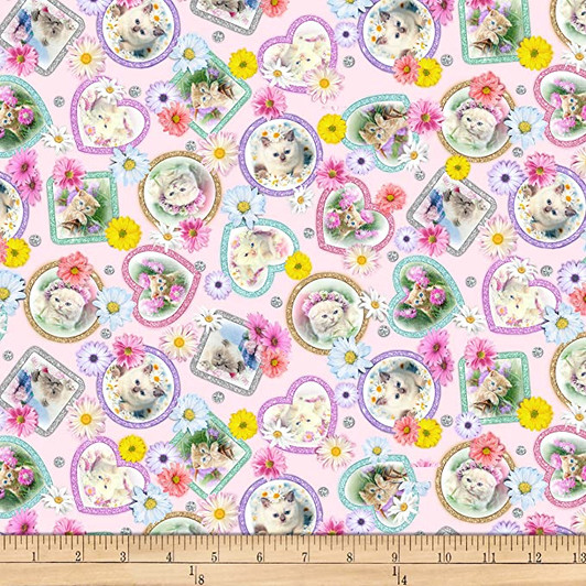 Studio E - Kitty Glitter - Tossed Frames, Pink