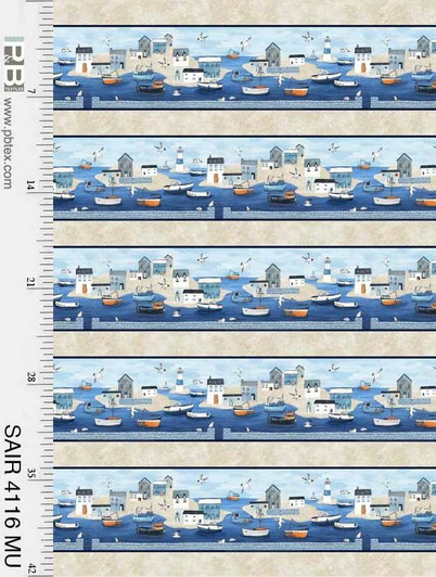 P & B Textiles - Sailors Rest - Border Stripe, Multi
