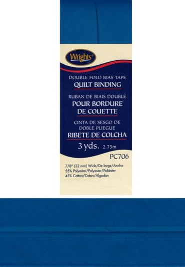 Wrights - Quilt Binding Bias Tape - Double Fold - Yale