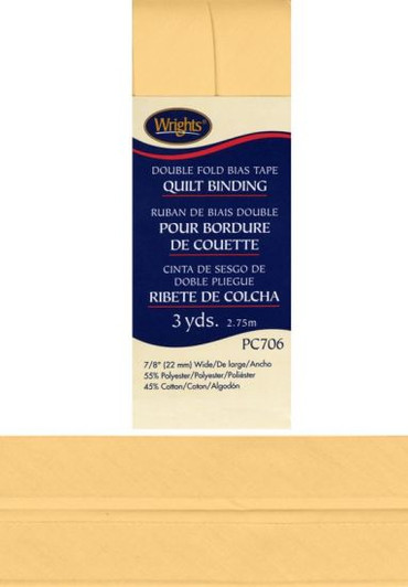 Wrights - Quilt Binding Bias Tape - Double Fold - Lemon Ice