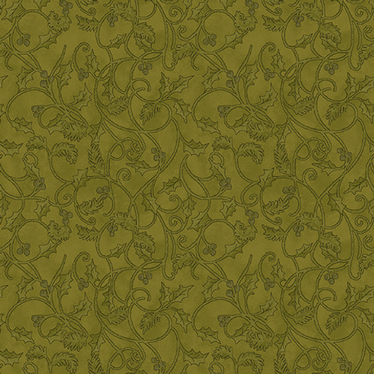Benartex - Winterberry - Winter Scroll, Green