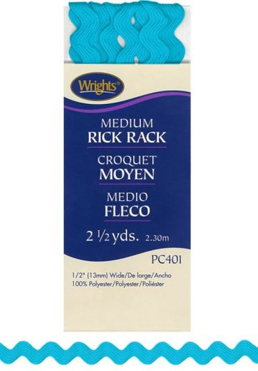 Wrights - Medium Rick Rack, Blue Jewel