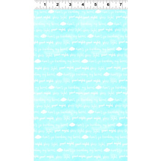 Clothworks - Baby Safari - Goodnight Words, Aqua