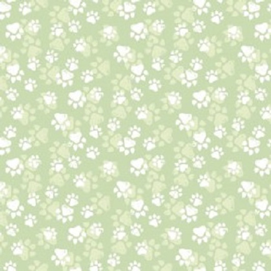 Studio E - Fancy Cats - Paw Prints, Green