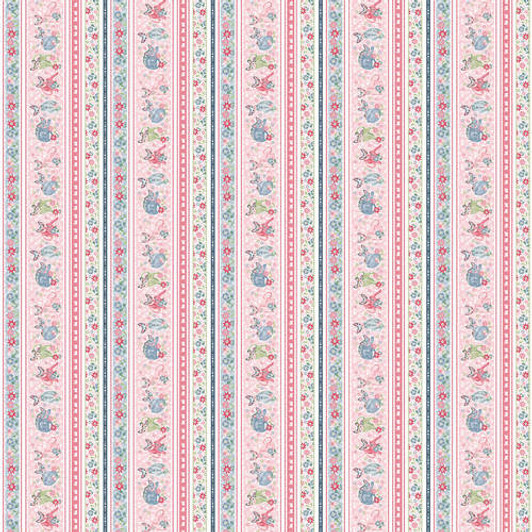 Studio E - Fancy Cats - Border Stripe, Pink