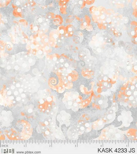 P & B Textiles - Kashmir Kaleidoscope - Mod Paisley, Gray and Orange