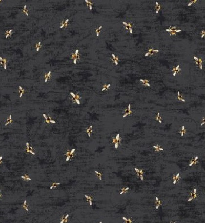 Wilmington Prints - Sundance Meadow - Tossed Bees, Black