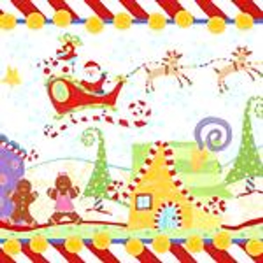 In The Beginning - It's Christmas - Border Stripe, White