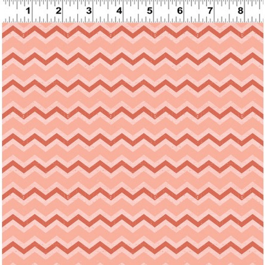 Clothworks - Snarky Cats - Chevron, Coral
