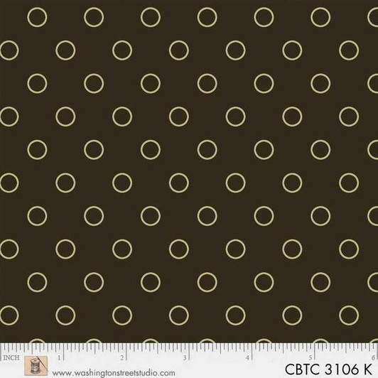 Washington Street Studio - Classic Black & Tan Collection - Circles, Dk Brown