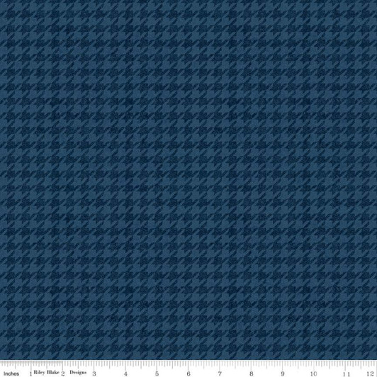 Riley Blake - All About Plaids - Houndstooth, Blue