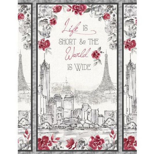 Wilmington Prints - Travel The World - 24" Panel, Multi