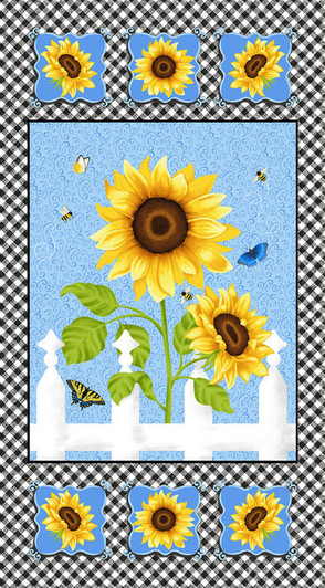 Studio E - Sunny Sunflowers - 24" X 44" Sunflower Panel, Multi