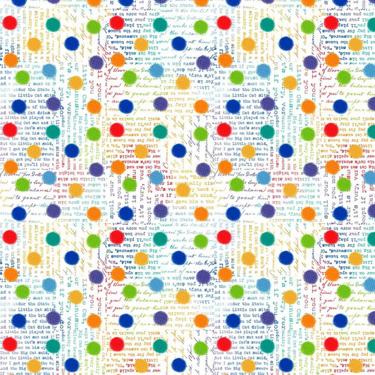 Wilmington Prints - Feeline Good - Words & Dots, White