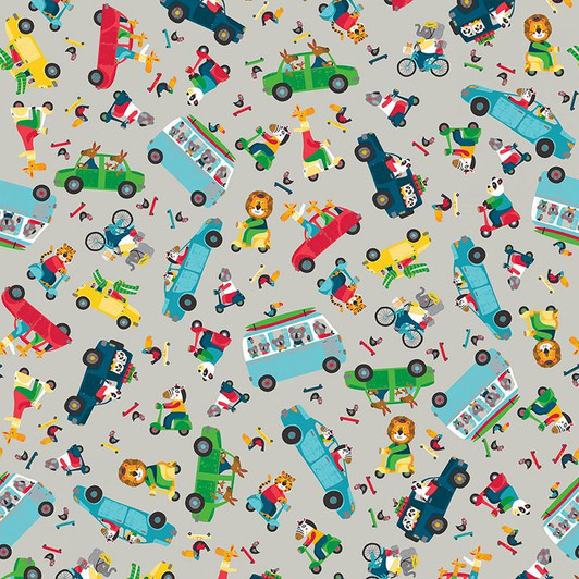 Clothworks - Busy Street - Traffic Jam, Lt Pewter