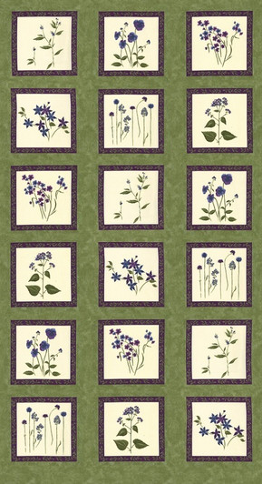 Moda - Violet Hill - 24" Panel, Celery