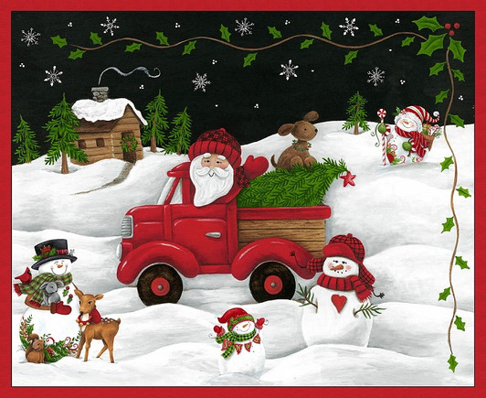 Blank Quilting - All That Glitters Is Snow - 36" Christmas Panel, White