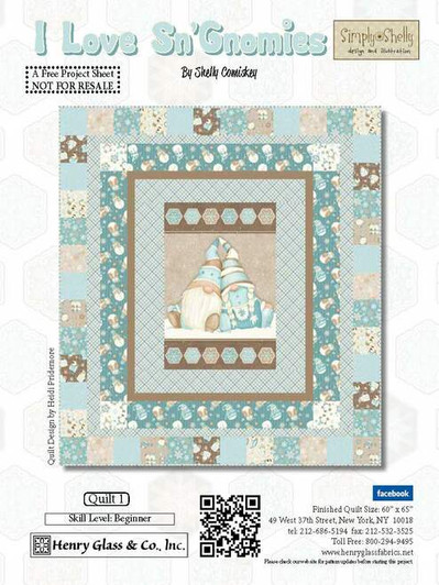 Free Pattern - I Love Sn'Gnomies Flannel - Quilt #1