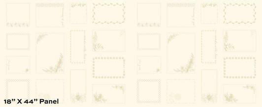 Andover - Bluebird - Made With Love, 18" Label Panel, Cream