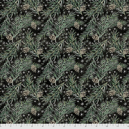 Free Spirit - Tim Holtz - Christmastime - Pine Boughs, Black