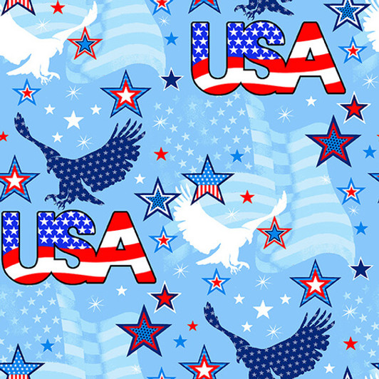Studio E - Stars & Stripes Forever - USA Stars & Eagles, Blue