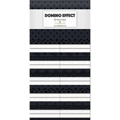 Wilmington Prints - Domino Effect - 40 Karat Gems - 40" x 2 1/2" Strips, Black & White
