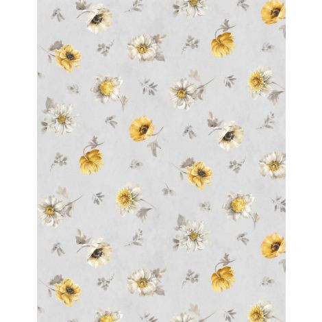 Wilmington Prints - Fields of Gold - Floral Toss, Gray
