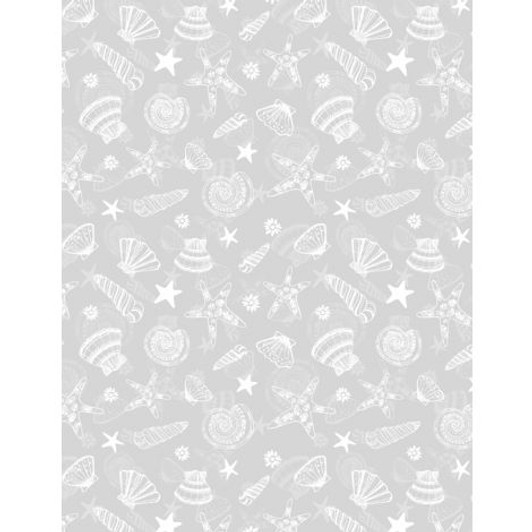 Wilmington Prints - Underwater Whimsy - Seashell Toss, Gray