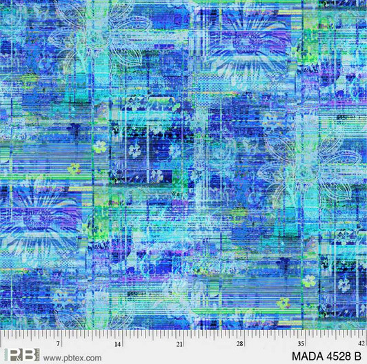 P & B Textiles - 108" Madras - Layered Texture, Blue