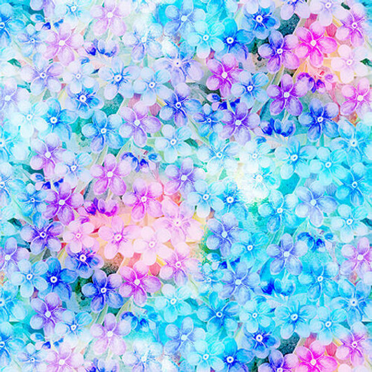 Studio E - Hydrangea Garden - Digital- Small Floral, Sky Blue