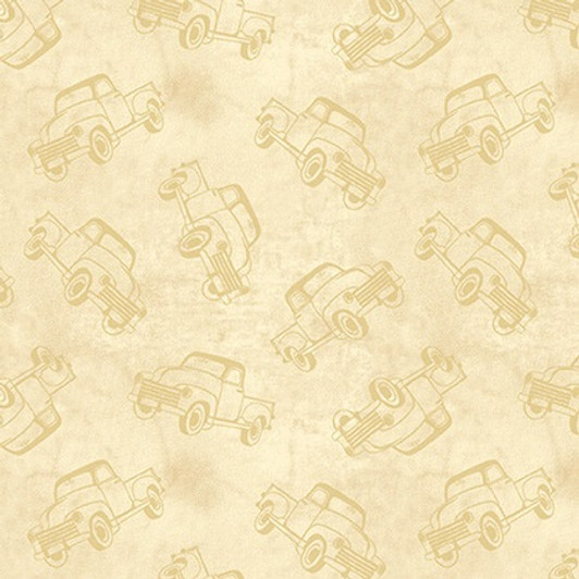 Blank Quilting - Western Stock - Trucks, Ivory on Ivory