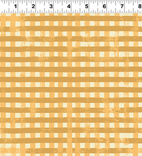 Clothworks - Midnight Flora - Plaid, Dk Gold