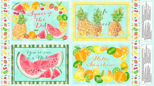 Wilmington Prints - Squeeze The Day - 24" Placemat Panel, Multi