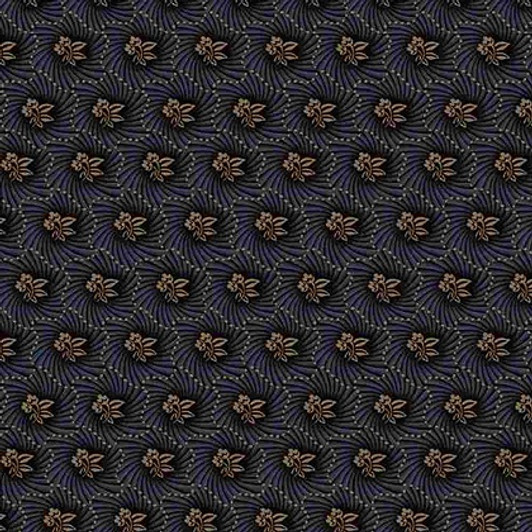 Marcus Fabrics - Old Blue Calicos - Flower Maze, Navy