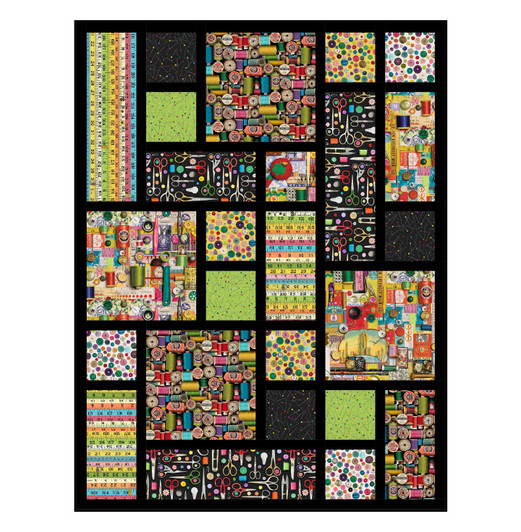 Northcott - I've Got A Notion - Digital Print - DP24537-10 - Sewing Notions  Multi - BOLT END - 20in