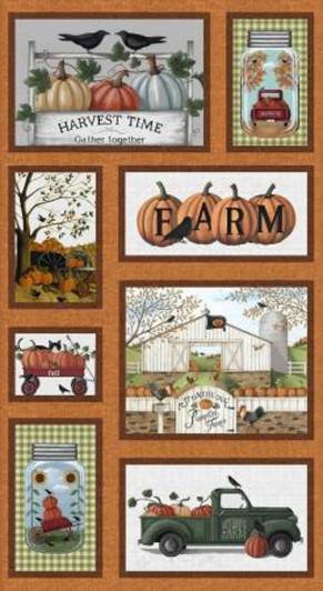 Benartex - Pumpkin Farm - 24" Panel, Multi