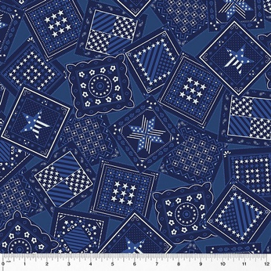 Windham Fabrics - Americana - Patriotic Bandana, Navy