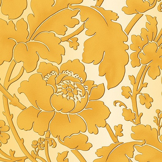 Benartex - Flower Festival - Garden Damask, Gold
