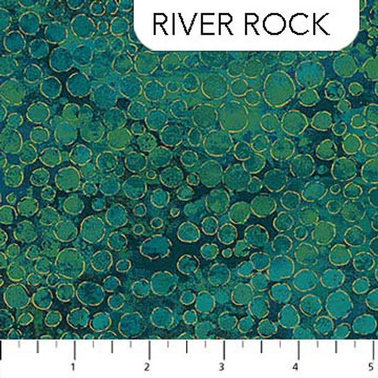 Northcott - Shimmer Metallic - River Rock, Lagoon