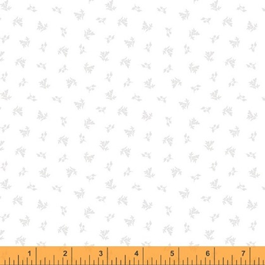 Windham Fabric - Opposites Attract - Tiny Buds, White on White