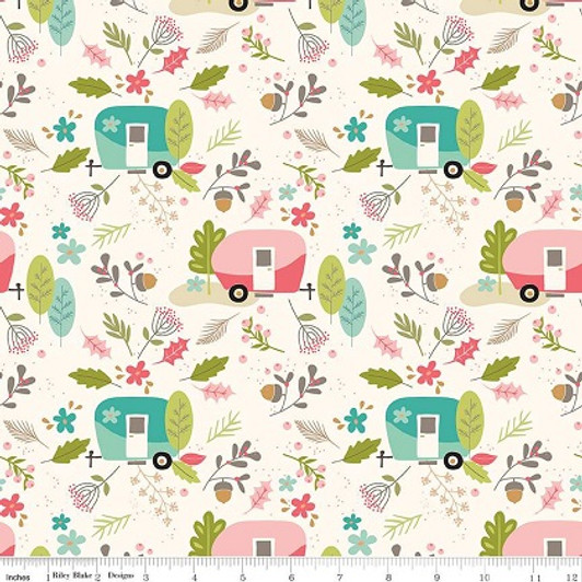 Riley Blake - Glamp Camp - Main Print, Cream
