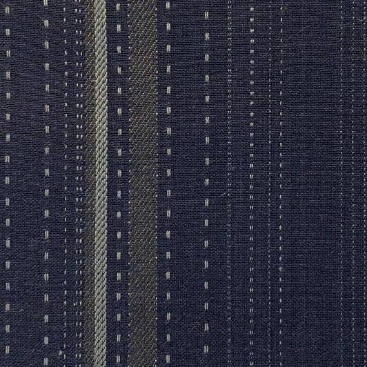 Diamond Textiles - Primitive Provence Homespuns - Dotted Stripes, Navy
