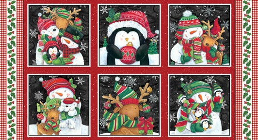 Blank Quilting - Feeling Frosty - Christmas Blocks 24" Repeat, Black