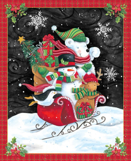 Blank Quilting - Feeling Frosty - 36" Christmas Panel, Black