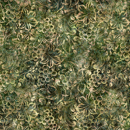 Quilting Treasures - A Little Wine - Grape Toile, Forest