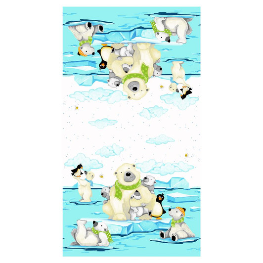 Susybee - Burr The Polar Bear - Doouble Border, Aqua