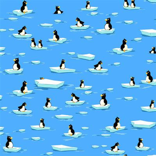 Susybee - Burr The Polar Bear - Penquins, Sky Blue
