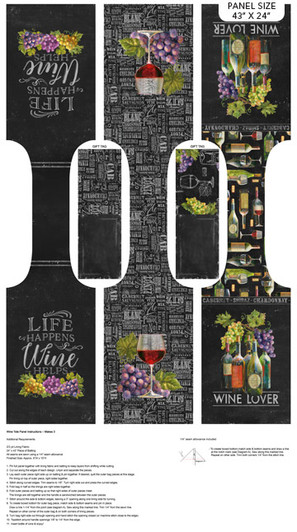 Northcott - Life Happens - Wine Tote, Black
