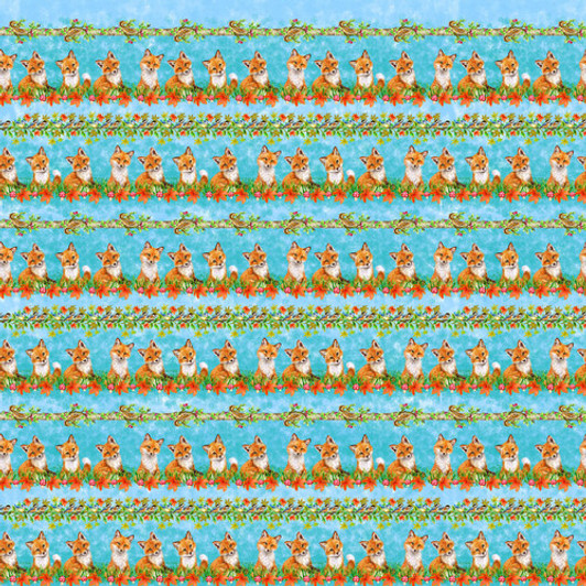 Studio E - Auburn Fox - Border Stripe, Blue